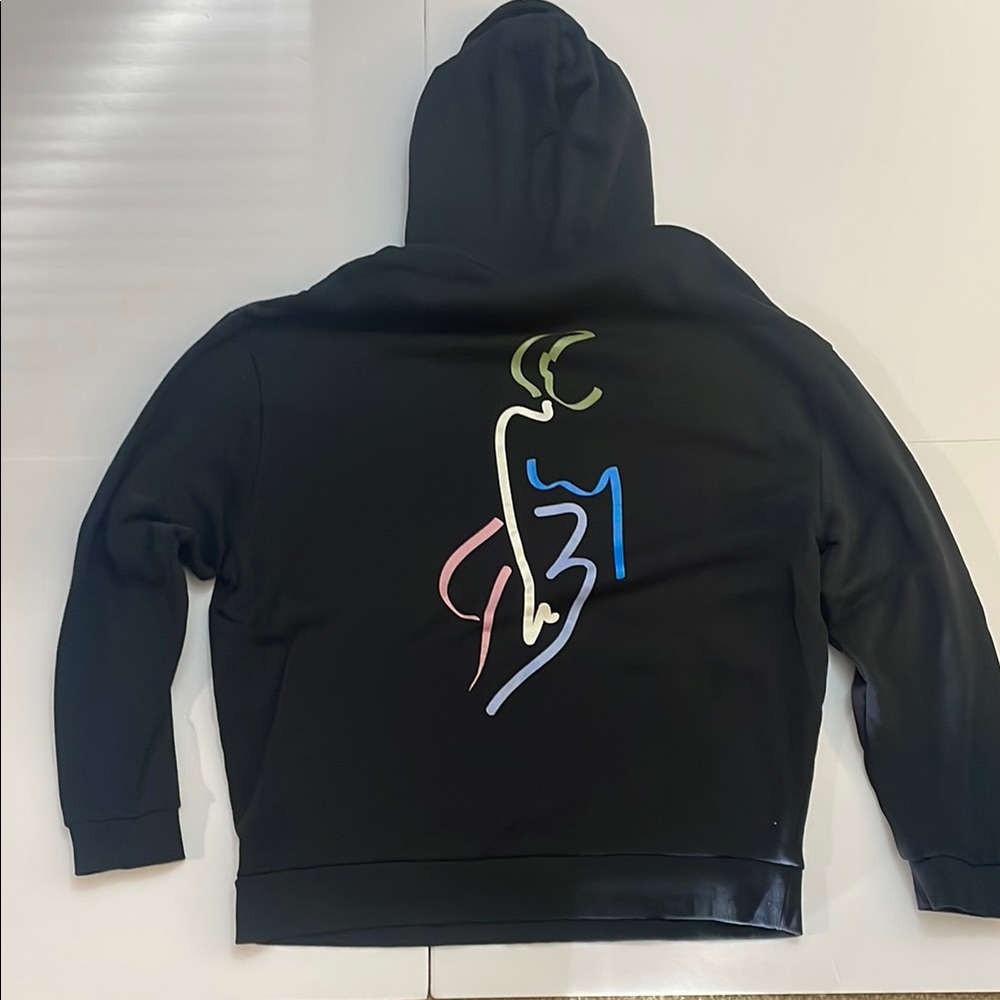 ASOS Black Hoodie with Colorful Abstract Design